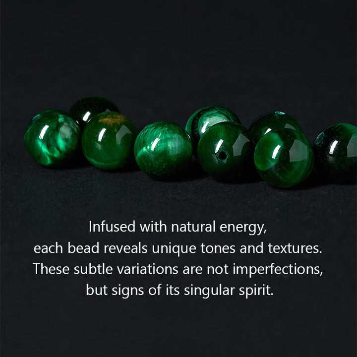 Buddha Stones Natural Grey Jasper Kambamba Jasper Tiger Eye Om Mani Padme Hum Protection Bracelet - image 6