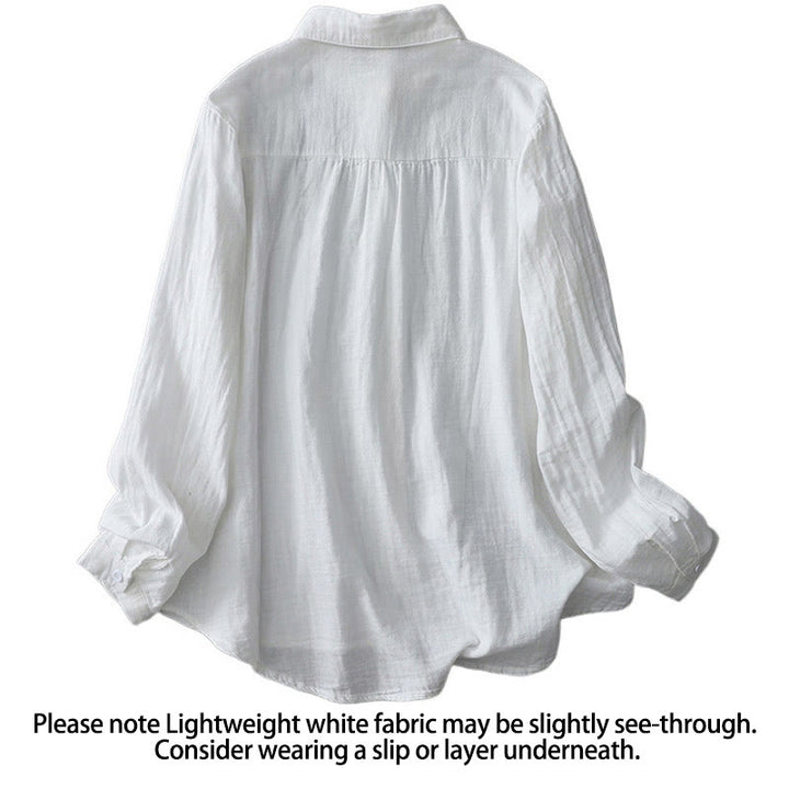 Buddha Stones Fall Dandelion Flower Buttons Long Sleeve Women's Cotton Shirt - image 3