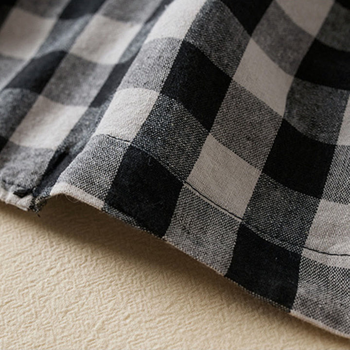 Buddha Stones Commute Plaid Pattern Women's Cotton Lapel Long Sleeve Jacket With Pockets - image 26