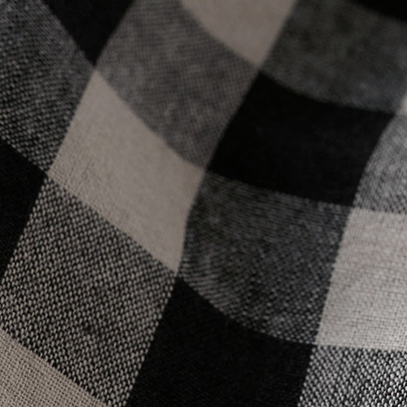 Buddha Stones Commute Plaid Pattern Women's Cotton Lapel Long Sleeve Jacket With Pockets - image 25