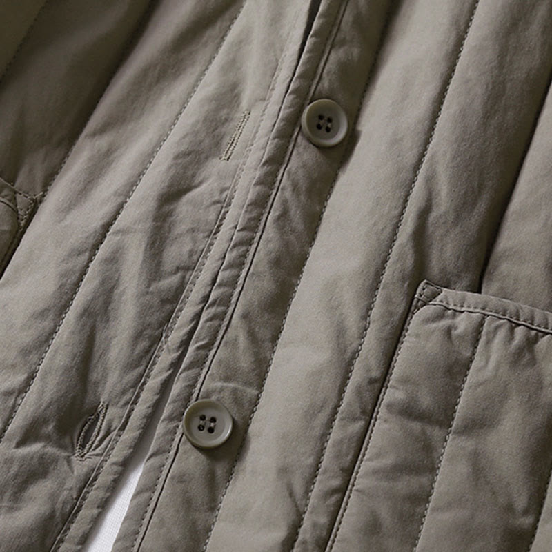 Buddha Stones Cord Design Quilting Women's Long Sleeve Cotton Hoodie Jacket With Pocket - image 14