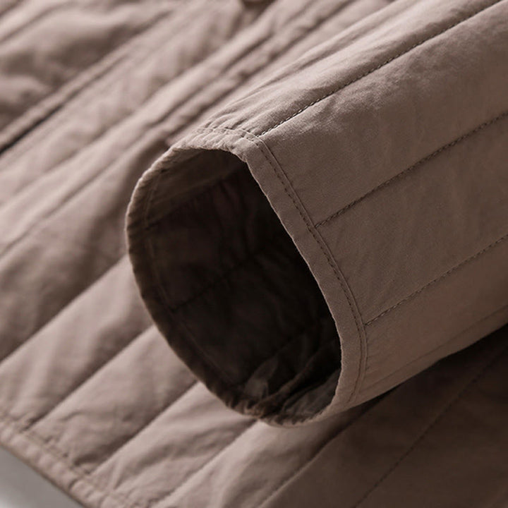 Buddha Stones Cord Design Quilting Women's Long Sleeve Cotton Hoodie Jacket With Pocket - image 4