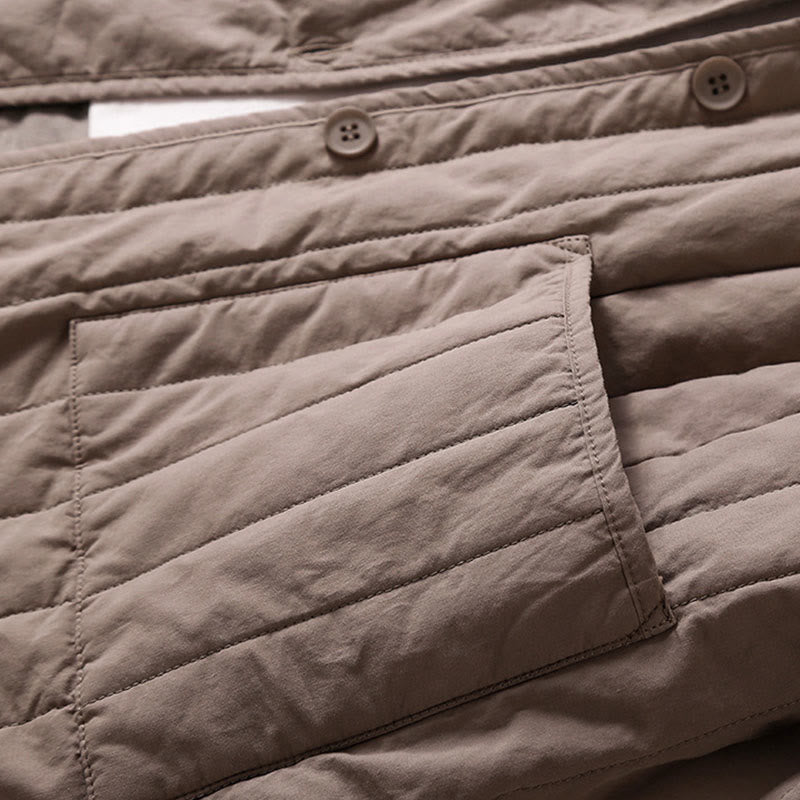 Buddha Stones Cord Design Quilting Women's Long Sleeve Cotton Hoodie Jacket With Pocket - image 3