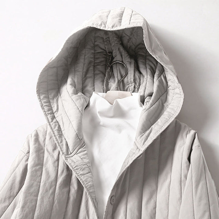 Buddha Stones Cord Design Quilting Women's Long Sleeve Cotton Hoodie Jacket With Pocket - image 16