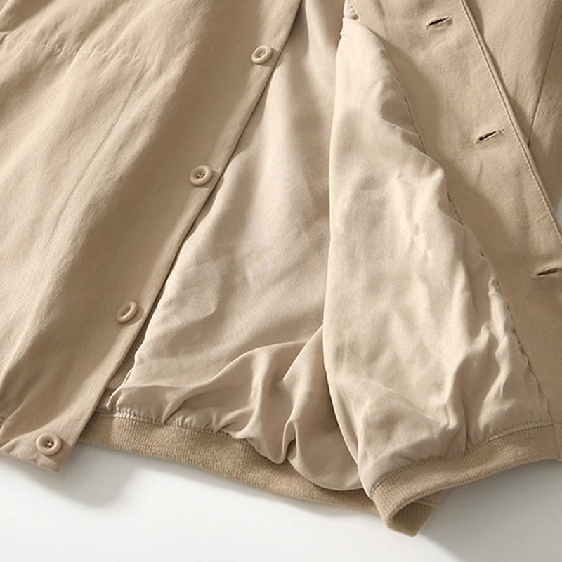 Buddha Stones Fall Solid Long Sleeve Buttons Down Men Cotton Shirt With Pockets - image 4