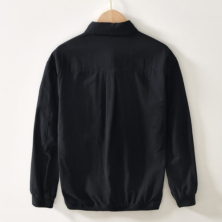 Buddha Stones Fall Solid Long Sleeve Buttons Down Men Cotton Shirt With Pockets - image 9