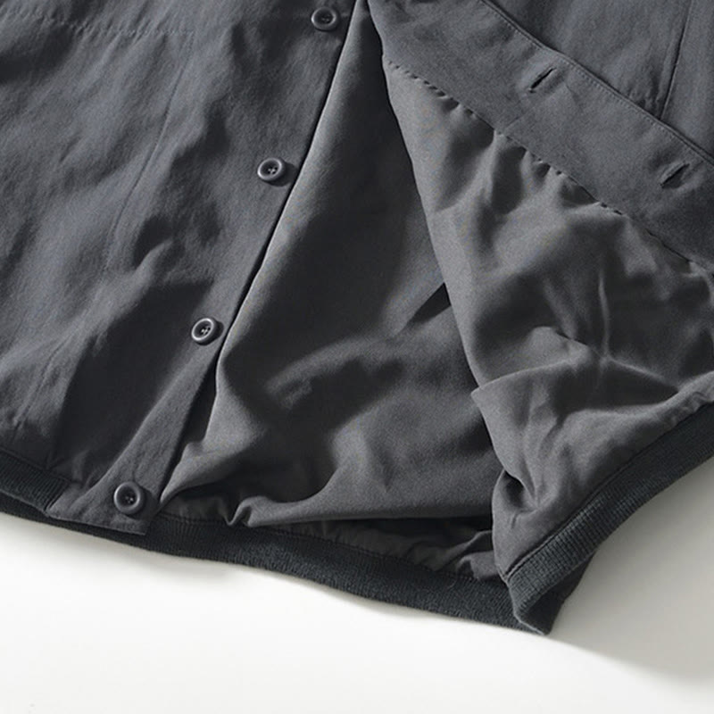 Buddha Stones Fall Solid Long Sleeve Buttons Down Men Cotton Shirt With Pockets - image 20