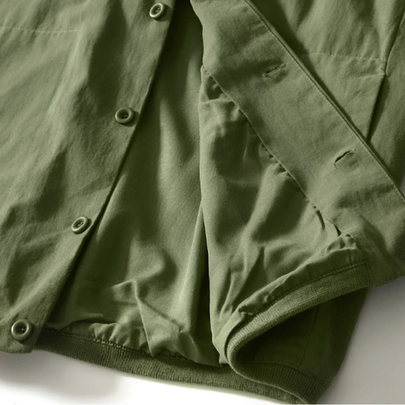 Buddha Stones Fall Solid Long Sleeve Buttons Down Men Cotton Shirt With Pockets - image 26