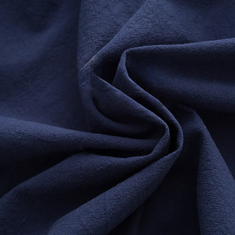 Buddha Stones Solid Long Sleeve Frog-Button Design Cotton Men's Shirt - image 17