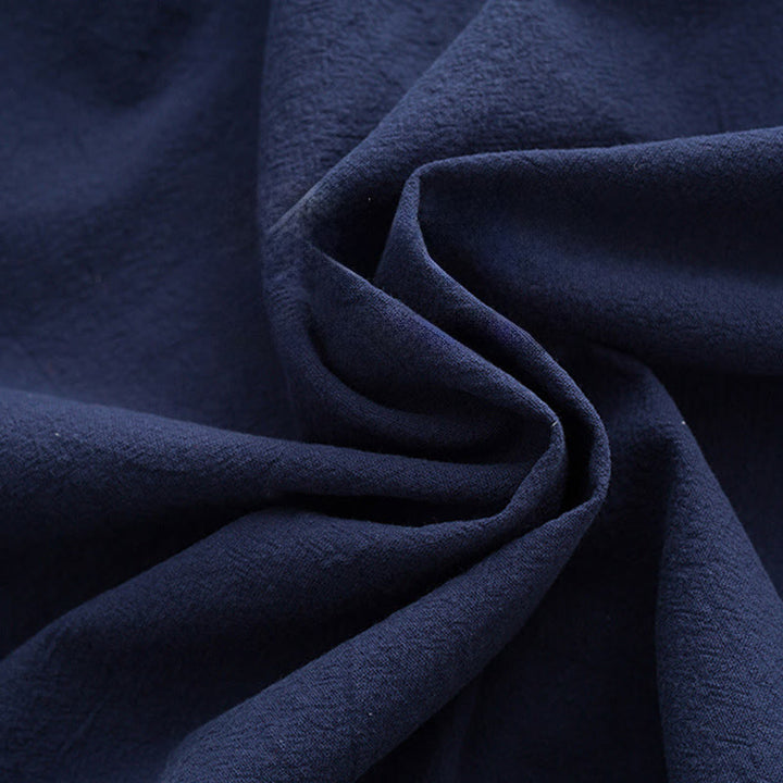 Buddha Stones Solid Long Sleeve Frog-Button Design Cotton Men's Shirt - image 17