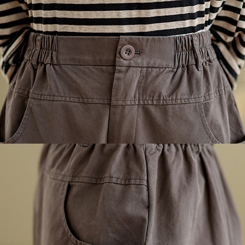 Buddha Stones Casual 7-8 Length Buttons Women's Cotton Polyester Harem Pants With Pockets - image 7