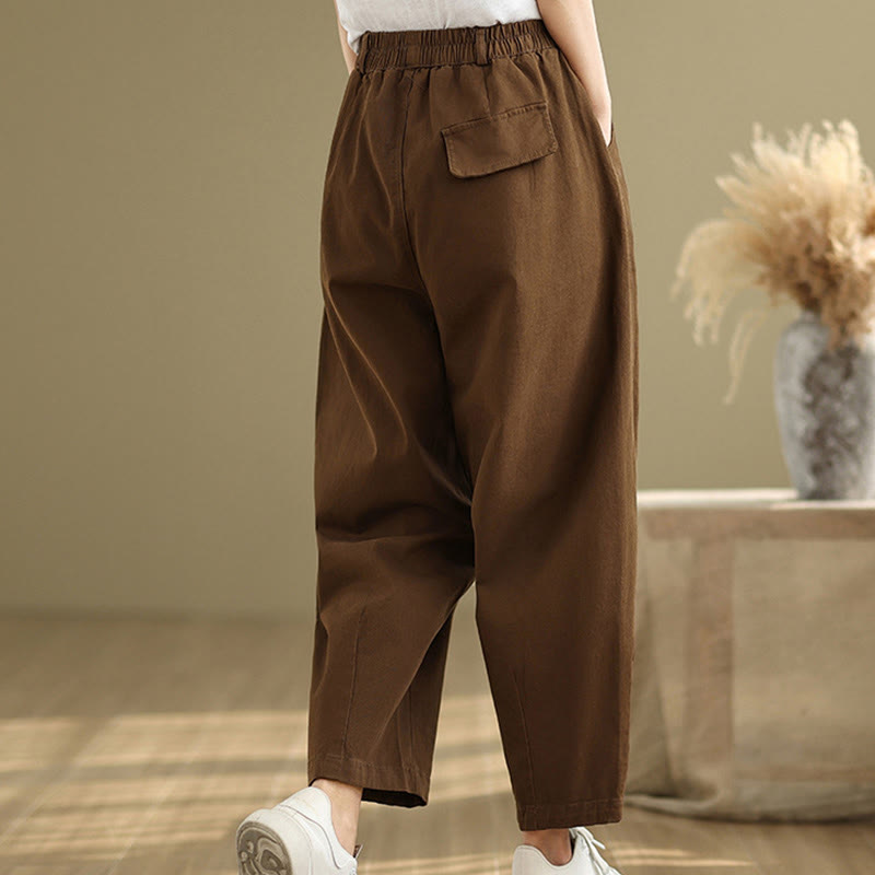 Buddha Stones Casual Elastic Waist Women's Polyester Harem Pants With Pockets - image 20