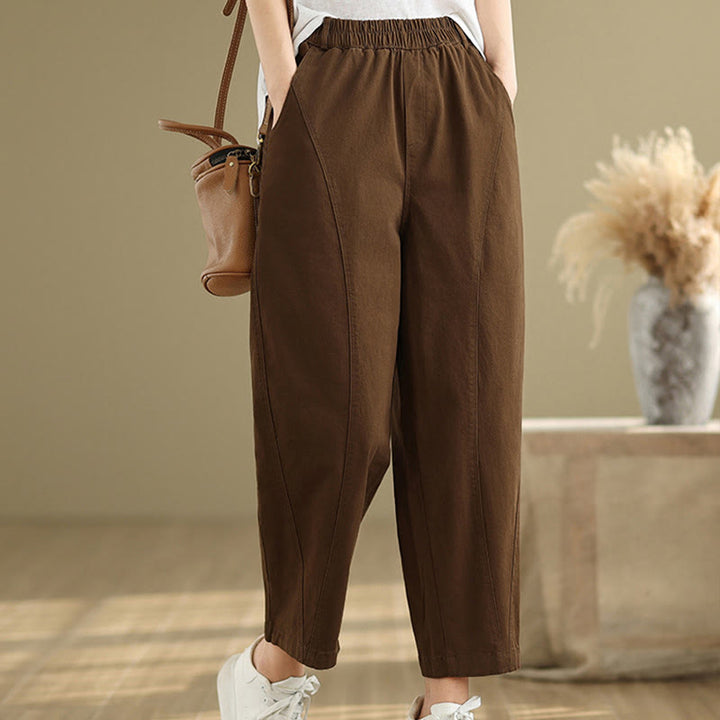 Buddha Stones Casual Elastic Waist Women's Polyester Harem Pants With Pockets - Sienna - US8-10,UK/AU12-14,EU40-42 (2XL) - image 15