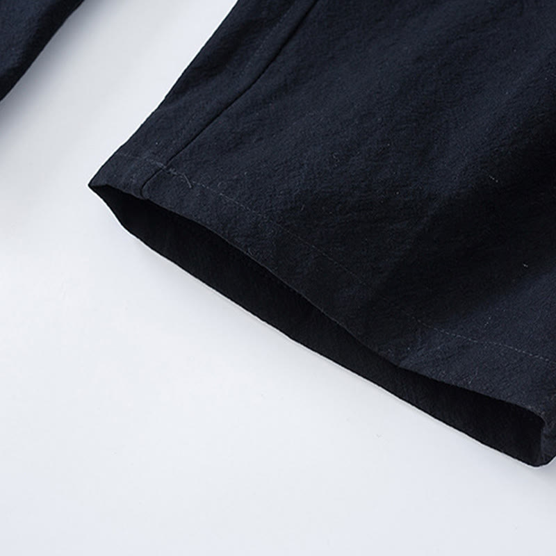 Buddha Stones 2Pcs Tang Suit Men's Frog-Button Cotton Long Sleeve Shirt Pants Set With Pockets - image 3