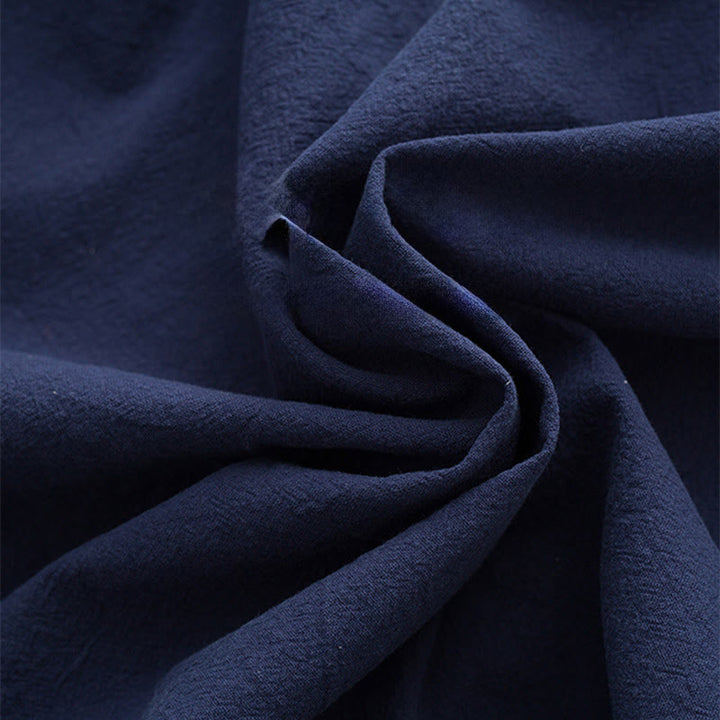 Buddha Stones 2Pcs Tang Suit Men's Frog-Button Cotton Long Sleeve Shirt Pants Set With Pockets - image 12