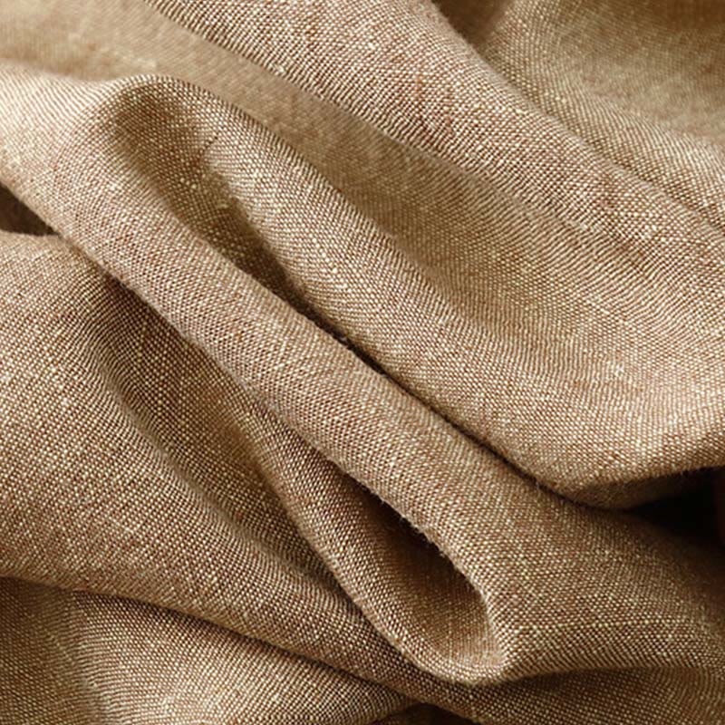 Buddha Stones Casual Plain Women's Cotton Linen Elastic Waist  Wide Leg Pants With Pockets - image 9