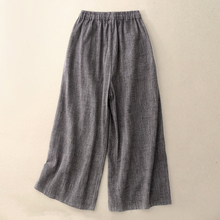 Buddha Stones Casual Textured Fabrics Women's Polyester Wide Leg Pants With Pockets - image 1