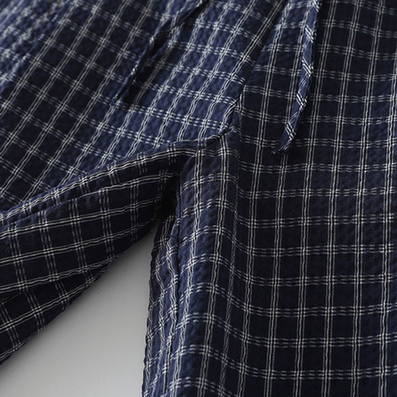 Buddha Stones Casual Plaid Pattern Women's Cotton Wide Leg Pants With Pockets - image 9