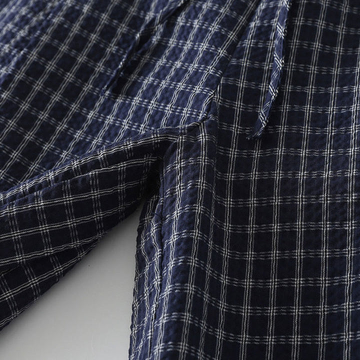 Buddha Stones Casual Plaid Pattern Women's Cotton Wide Leg Pants With Pockets - image 9