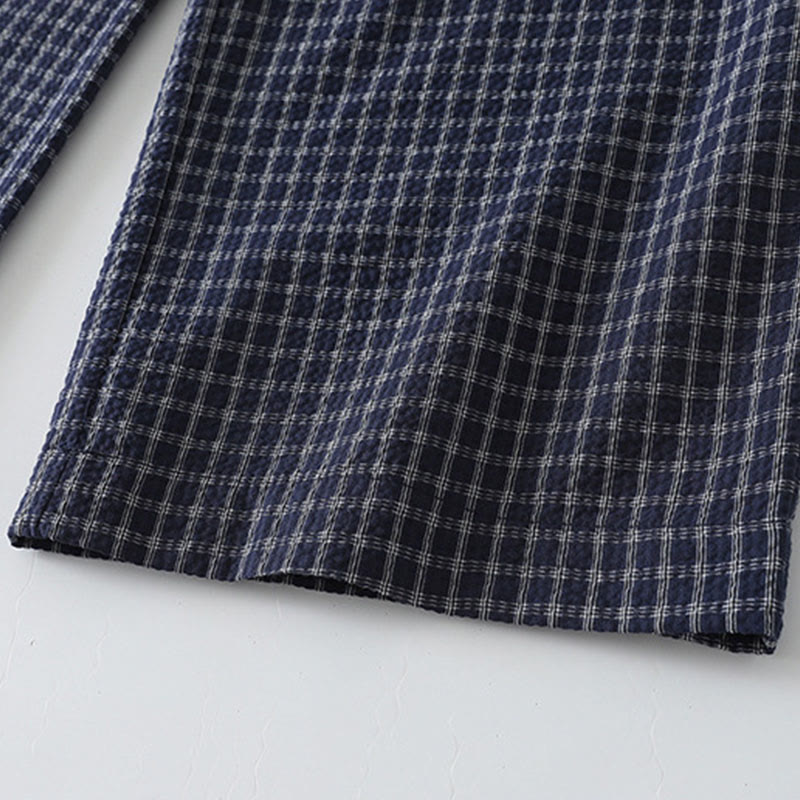 Buddha Stones Casual Plaid Pattern Women's Cotton Wide Leg Pants With Pockets - image 7