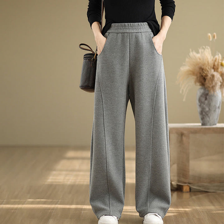 Buddha Stones Casual Thickening Women's Polyester Straight Leg Pants With Pockets - DarkGray - US8-10,UK/AU12-14,EU40-42 (2XL) - image 6