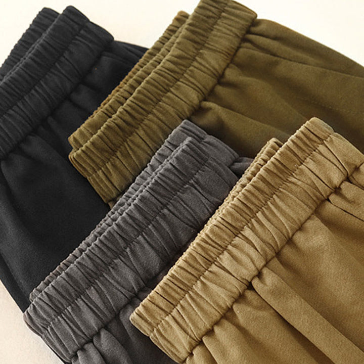 Buddha Stones Casual Snap Buttons Women's Cotton Polyester Pants With Pockets - image 15