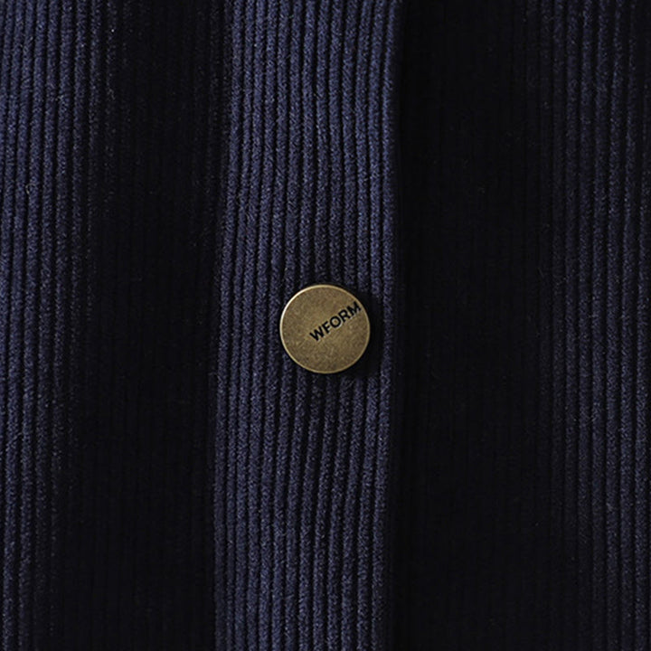 Buddha Stones Commute Plain Buttons Cotton Corduroy Women's Long Sleeve Shirt - image 2