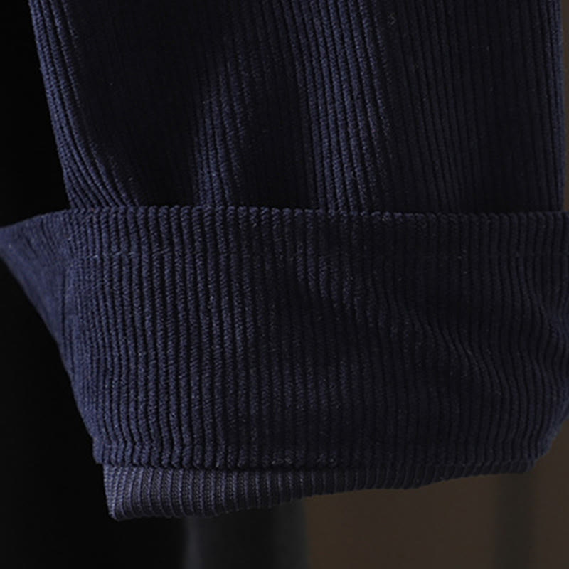 Buddha Stones Commute Plain Buttons Cotton Corduroy Women's Long Sleeve Shirt - image 4