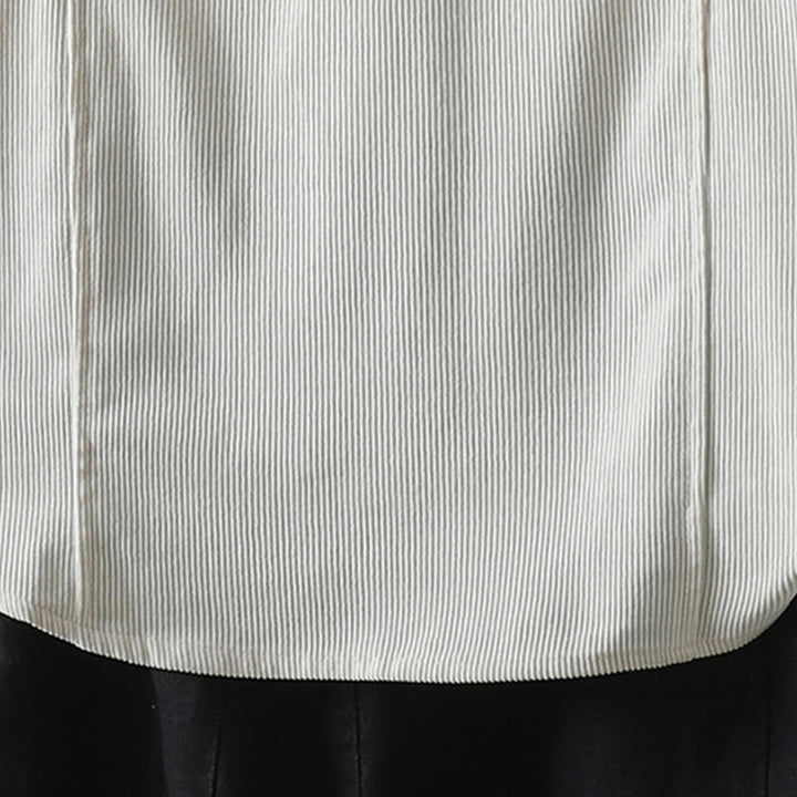 Buddha Stones Commute Plain Buttons Cotton Corduroy Women's Long Sleeve Shirt - image 15