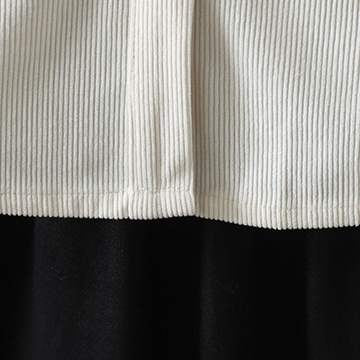 Buddha Stones Commute Plain Buttons Cotton Corduroy Women's Long Sleeve Shirt - image 16