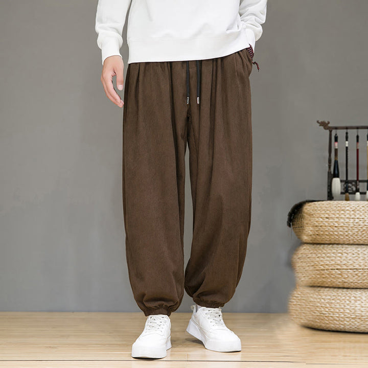 Buddha Stones Commute Plain Men's Thermal Fleece-Lined Ankle-Length Pants With Pockets - SaddleBrown - US/UK/AU46,EU56 (5XL) - image 16