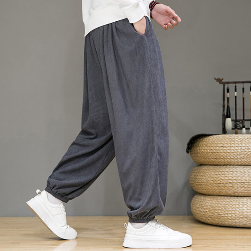 Buddha Stones Commute Plain Men's Thermal Fleece-Lined Ankle-Length Pants With Pockets - image 6