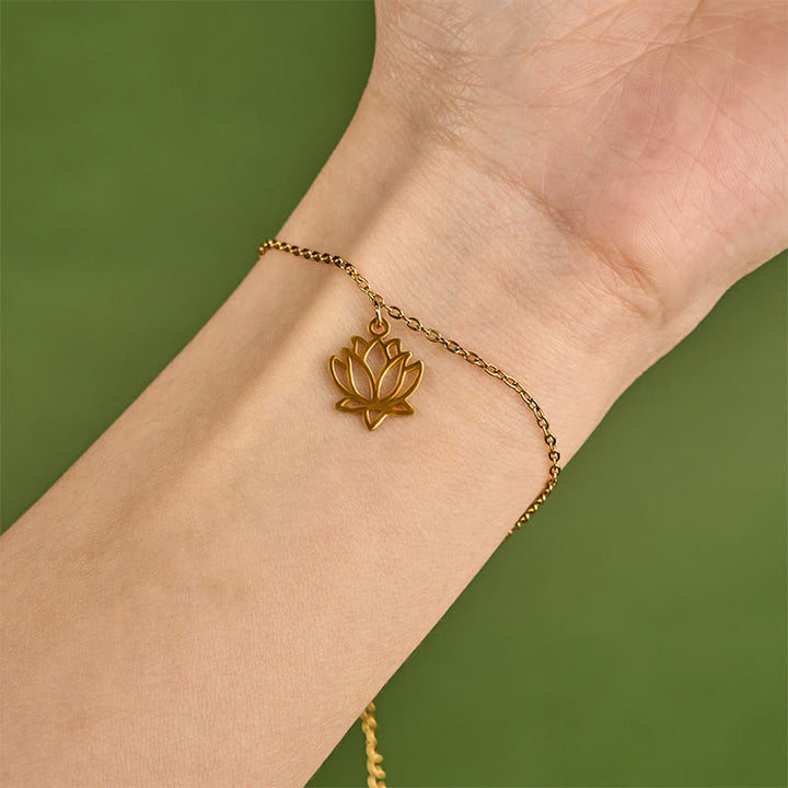 Buddha Stones Lotus Pattern Titanium Steel Enlightenment Bracelet - image 12