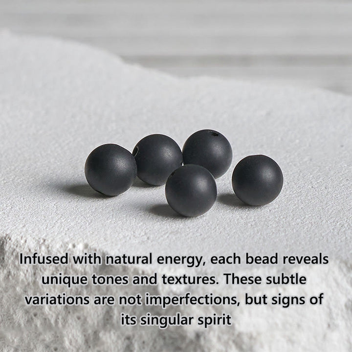 Buddha Stones Natural Frosted Black Onyx Square Lava Rock Fortune Bracelet - image 7