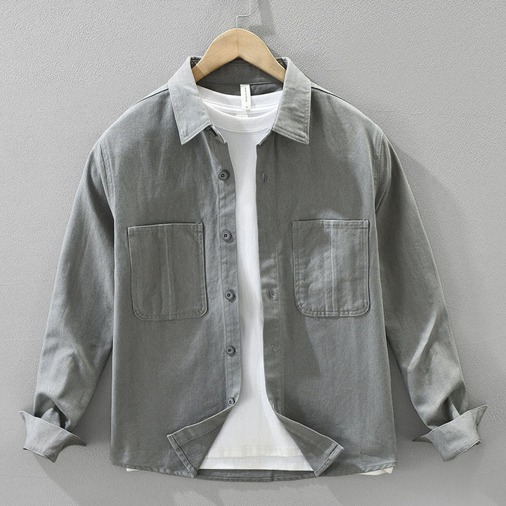 Buddha Stones Spring Commute Buttons Long Sleeve Shirt Men Cotton Clothing With Pockets - DarkGray - US/UK/AU42,EU52 (3XL) - image 14