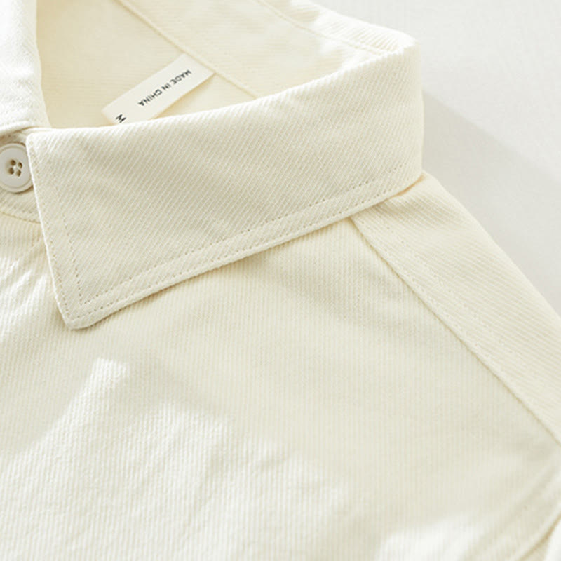 Buddha Stones Spring Commute Buttons Long Sleeve Shirt Men Cotton Clothing With Pockets - image 4