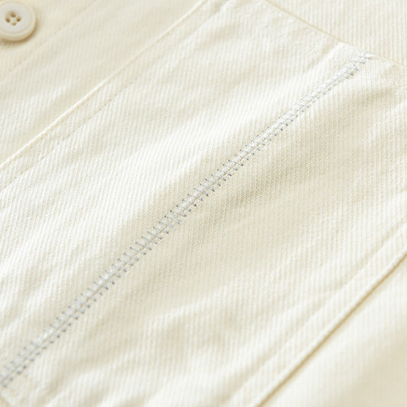 Buddha Stones Spring Commute Buttons Long Sleeve Shirt Men Cotton Clothing With Pockets - image 7