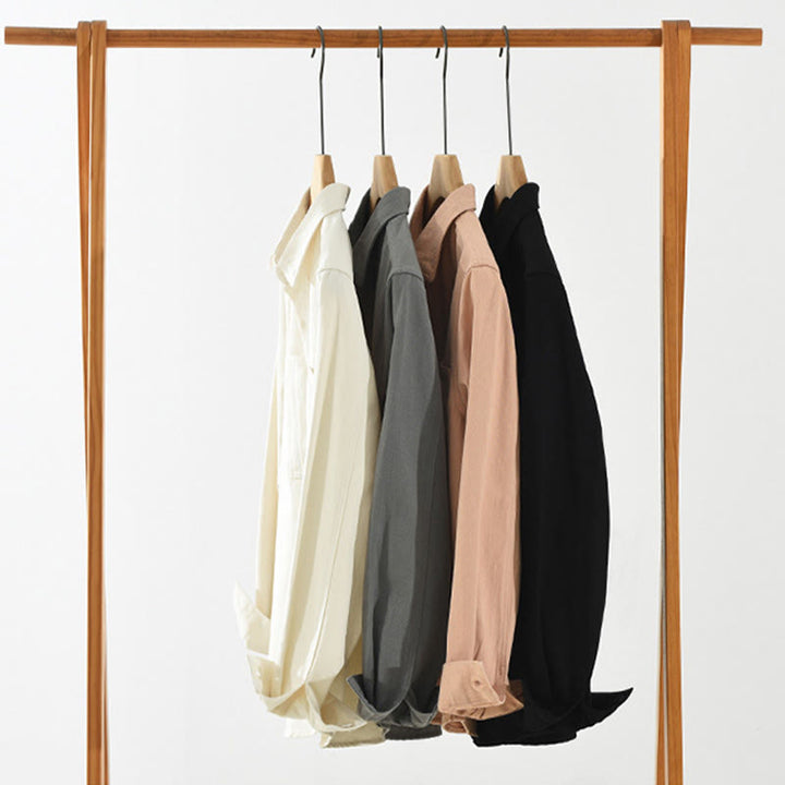 Buddha Stones Spring Commute Buttons Long Sleeve Shirt Men Cotton Clothing With Pockets - image 16