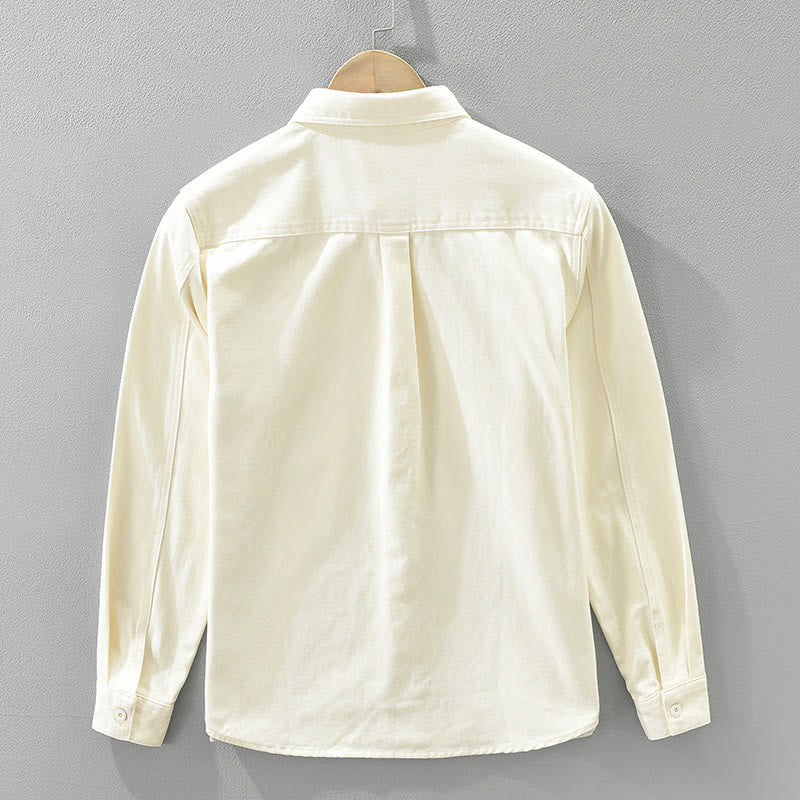 Buddha Stones Spring Commute Buttons Long Sleeve Shirt Men Cotton Clothing With Pockets - image 3