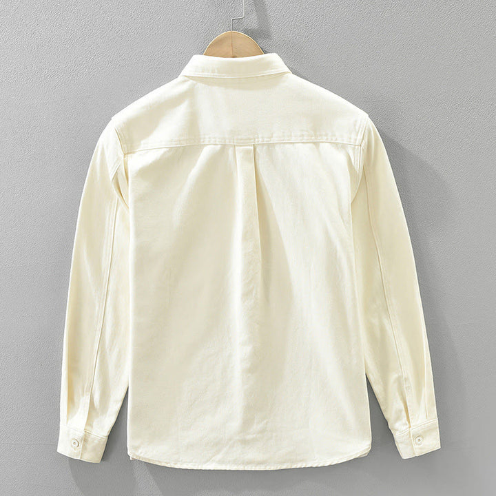 Buddha Stones Spring Commute Buttons Long Sleeve Shirt Men Cotton Clothing With Pockets - image 3