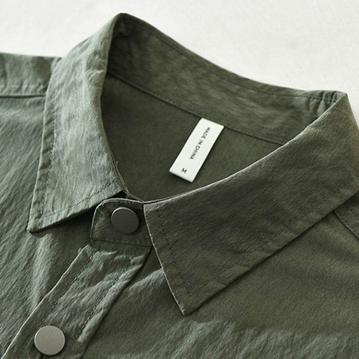 Buddha Stones Daily Long Sleeve Buttons Simple Design Men's Shirt With Pockets - image 2