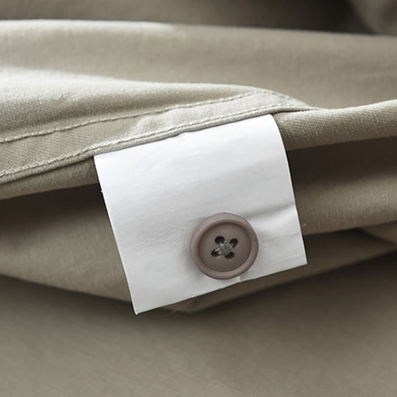 Buddha Stones Daily Plain Buttons Design Men's Long Sleeve Pure Cotton Shirt With Pockets - image 9