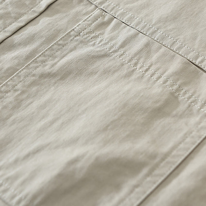 Buddha Stones Daily Plain Buttons Design Men's Long Sleeve Pure Cotton Shirt With Pockets - image 5