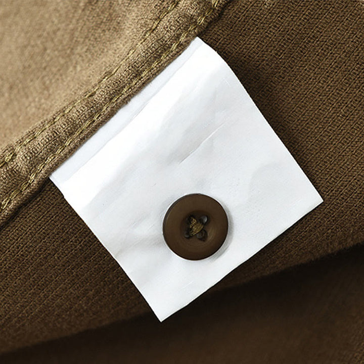 Buddha Stones Daily Plain Buttons Design Long Sleeve Men's Corduroy Pure Cotton Jacket With Pocket - image 23