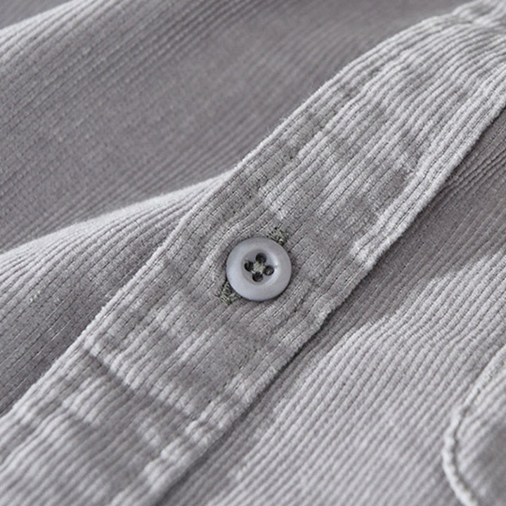 Buddha Stones Daily Plain Buttons Design Long Sleeve Men's Corduroy Pure Cotton Jacket With Pocket - image 14