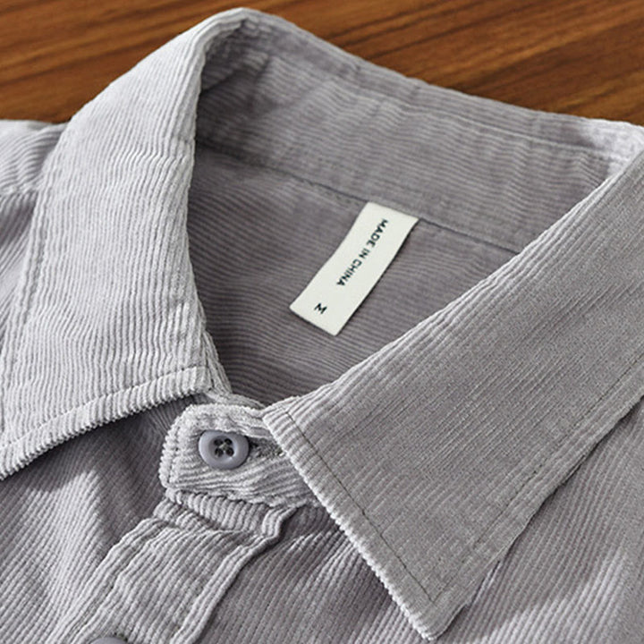 Buddha Stones Daily Plain Buttons Design Long Sleeve Men's Corduroy Pure Cotton Jacket With Pocket - image 12