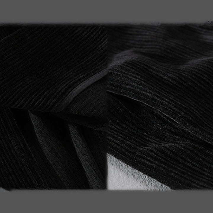 Buddha Stones Commute V-neck Simple Ribbed Texture Design Long Sleeve Men's Jacket - image 17