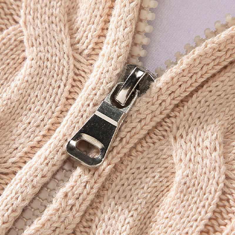 Buddha Stones Winter Textured High Neck Zipper Design Men's Long Sleeve Cotton Sweater - image 9