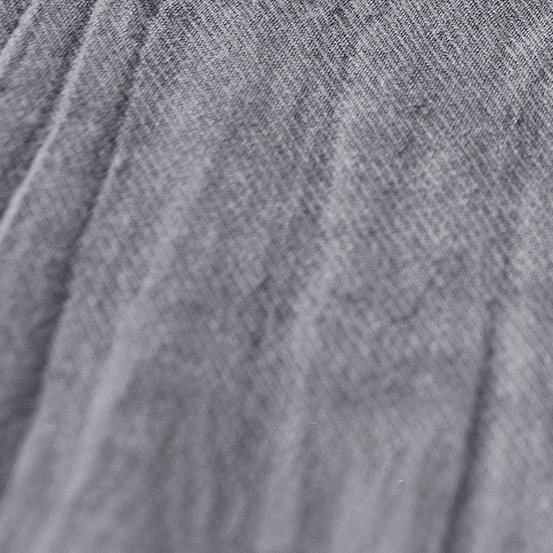 Buddha Stones Solid Long Sleeve Stand Collar Wrinkles Half Button Ramie Linen Men's Shirts - image 10