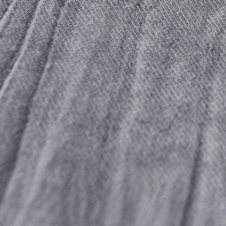 Buddha Stones Solid Long Sleeve Stand Collar Wrinkles Half Button Ramie Linen Men's Shirts - image 10